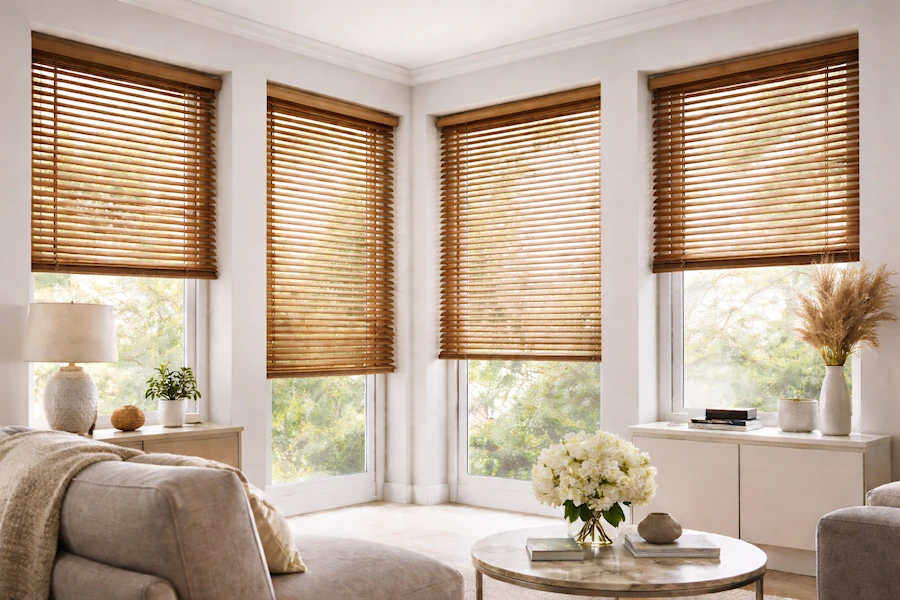 Wooden blinds in a period home